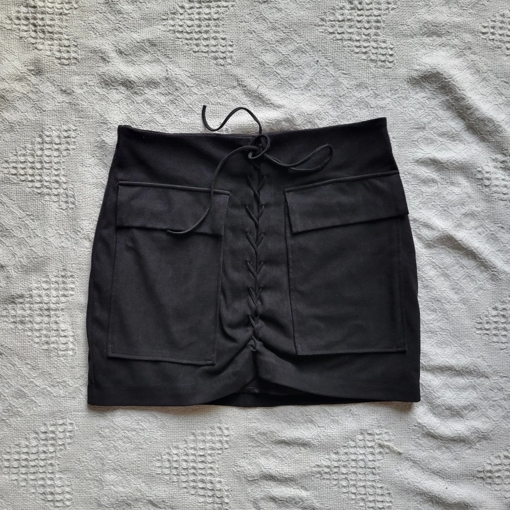 Brunette The Label Faux Suede Stevie Skirt- Black